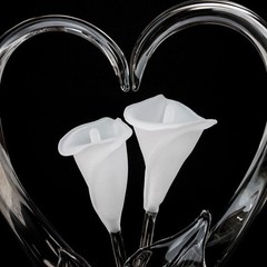 Calla Lily Lilies Frosted Glass Wedding Cake Topper