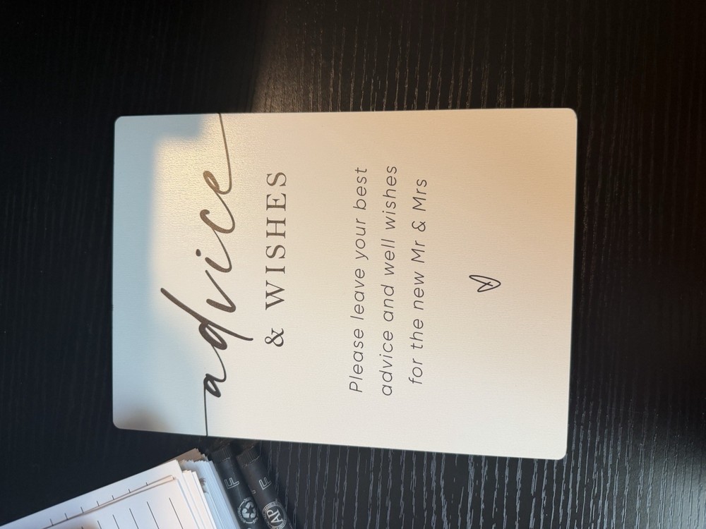 Wedding Signage And Advice Cards