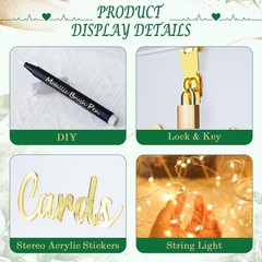 Frosted Acrylic Wedding Card Box with Lock DIY Gift Card Box for Wedding Rece