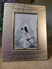 ENGAGEMENT Picture Frame Photo Portrait 8×10 Holds 4×6 Photo «LOVE IS KIND»