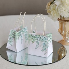 25 EUCALYPTUS Square 3″ x 3″ Favor BOXES Floral Printed Candy Holders Events