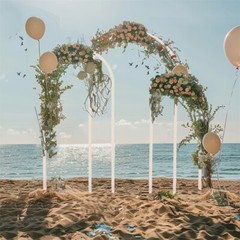Large Wedding Arch Backdrop Set of 3 Metal White Arched Frame Stand Party Decor