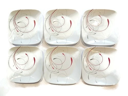 Corelle Dinnerware Dessert Plates Set Square Splendor 6.5 Perfect Size For