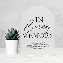 Acrylic Wedding Sign 5×7 Frosted Arch Black Calligraphy Stand Party Decor