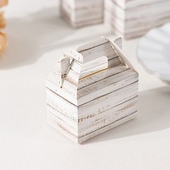 25 WHITEWASHED Favor BOXES Rustic Wooden Design Party Gift Holders Events Home