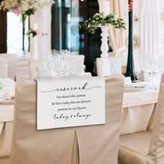 In Loving Memory Wedding Sign, Reserved Memorial Signs Pew Cloths Seating
