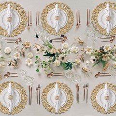MAONAME 13″ Gold Charger Plates Set of 6, Mirror Charger for Dinner Plates, P…
