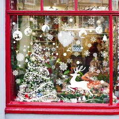 Aneco 270 Pieces Large Christmas Tree Window Clings White Reindeer Snowflake …