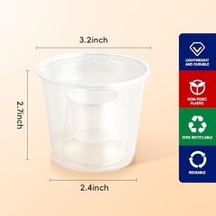 100 Disposable Bomber Cups,4oz Plastic Bomber Shot 100 Count (Pack of 1) Clear