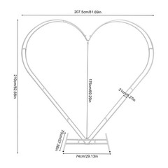 Metal Heart Shaped Wedding Arch Backdrop Stand White for Wedding Ceremony Decor