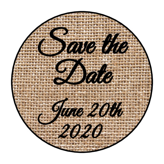 Save the date Burlap Personalized Wedding Stickers, labels, envelope seals