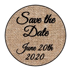 Save the date Burlap Personalized Wedding Stickers, labels, envelope seals