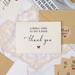 25 Pack 350GSM, Thank You Cards with Envelopes & Matching Stickers, Thank You