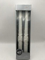 2 Piece Wilton 10″ Wedding Taper Candles RIBBONS & RINGS Vintage 1998 NEW-SEALED