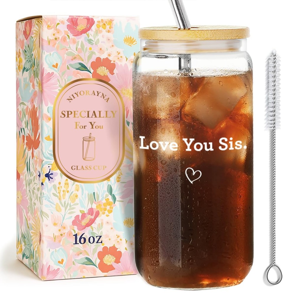 Niyorayna Sister Birthday Gifts for Sister,Soul 16 Ounces, Transparent