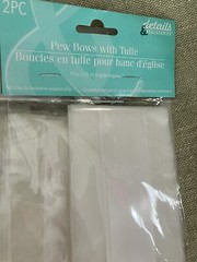 Wedding Decor White Pew Bows W/ Tulle And Beaded Garland Gold-tone Church BUNDLE