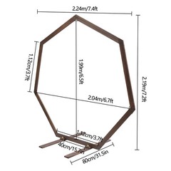 7.2FT Wedding Party Arch Door Wooden Heptagon Flower Arbor Stand Background USA