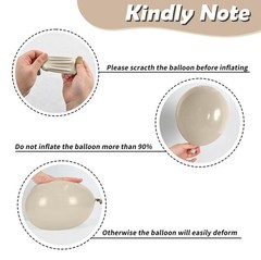 Beige White Gold Balloons,12 Inchs Sand 12 inches, Pearl