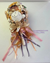Custom Made Bridal Bouquet XL Multicolor Seashell Starfish Coastal Decor Boho XL