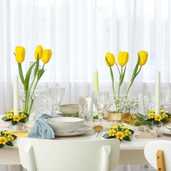 PCS Spring Daisy Taper Candle Rings Wreaths 1.38″ Mini Spring Summer 4 Yellow