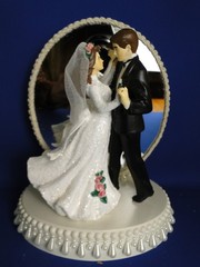 New Elegant Mirrored First Dance Bride & Groom Wedding Caketop #281