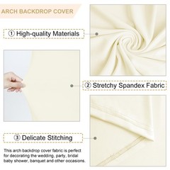 Ivory Wedding Arch Cover Set of 3 Arch Spandex Covers 5FT 6FT 7FT Baby Shower…
