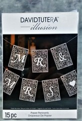 DAVID TUTERSA ILLUSION 15 PC PAPER PENNANTS #DTIL1134 NEW SEALED PACKAGE DARICE