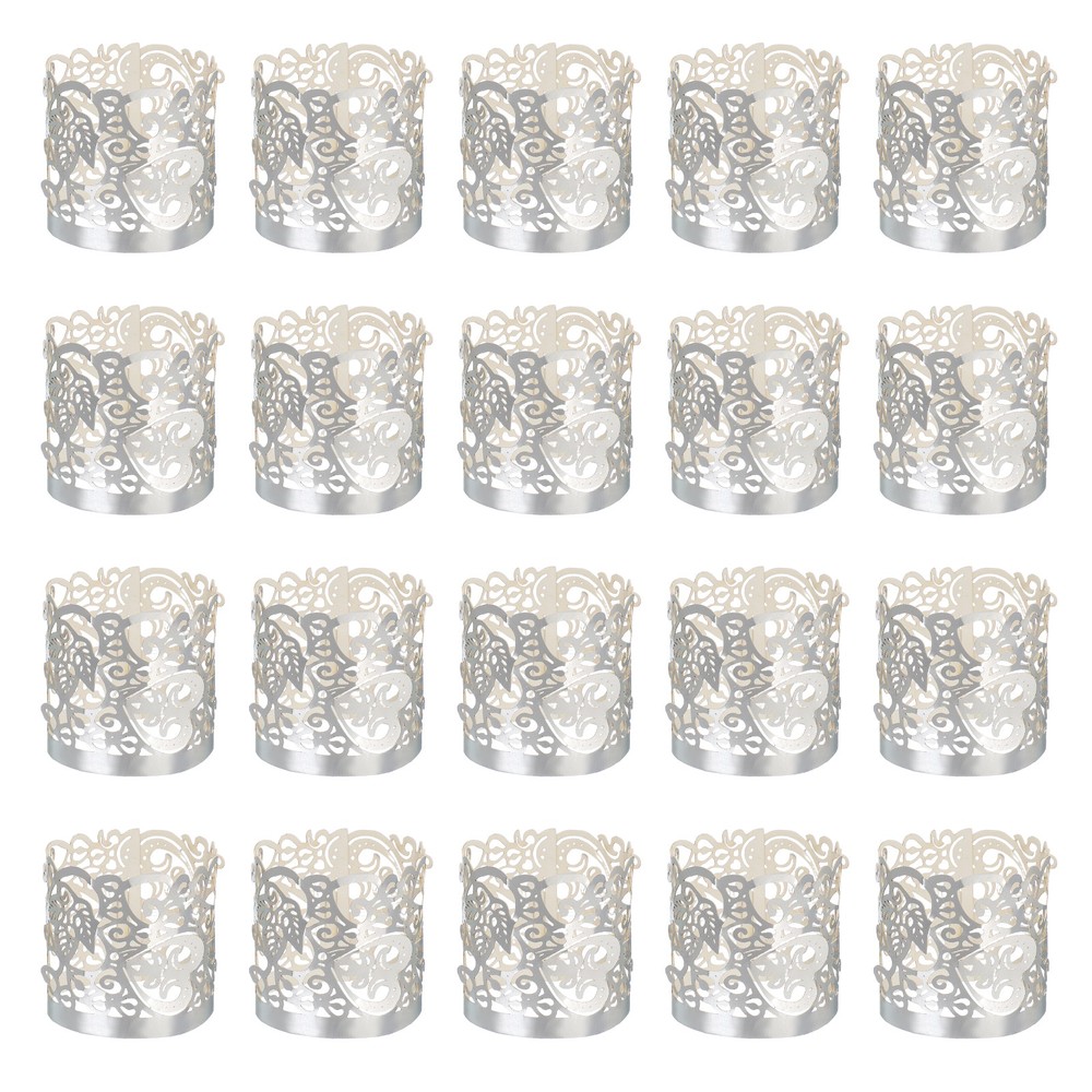 25Pcs Candle Wraps Decorate Tea Light Wrap for Decoration, Reflective Silver