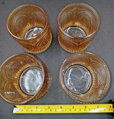Kate Aspen Retro Arch Amber Drinking Glasses Set of 4-10 oz Vintage