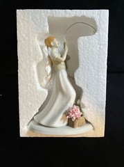 Weddingstar Caucasian Bride Fishing for Groom Cake Topper (Bride & Groom)