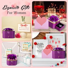 Mothers Day Flowers Roses Gifts for Mom – Preserved Real Blue Rose Purple