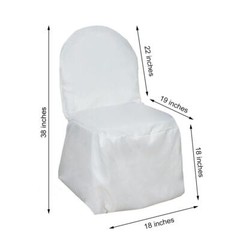 10 White POLYESTER BANQUET CHAIR COVERS Wedding Party Catering Decorations