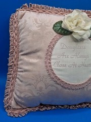 VTG Paisley Applique Rose Daughter Ring Bearer Wedding Pillow Plush 11″ Square