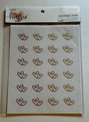 Studio His & Hers Double Heart Envelope Seals 72 Pieces 1”