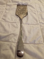 Vintage Engraved Rectangle Cake Slice Server Silver Wedding Christmas Cutlery