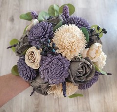 Lavender Gray Bridal Bouquet Sola Wood Bridesmaid Natural Purple Wedding Flowers