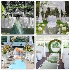 3.3 x 98.4 ft Aisle Runner for Wedding Ceremony Double Sided Reflective Silver