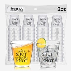 100 PCS Wedding Shot Pack of 100 Plastic – Take a Shot We Tied the Knot