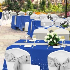 12 Pack Blue and Silver Tablecloth Table Runner 12 Pack,