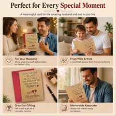Sweet Fathers Day Card Gifts for Husband Boyfriend,Romantic Father’s Day Card…