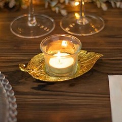 3 Metal 5 in Maple Leaf Votive CANDLE HOLDERS Centerpieces Party Events Supplies