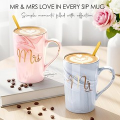 Engagement Gift Set for Couples with Picture Frame and Coffee Mugs for Newlyweds