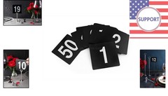 Sophisticated Double-Sided Table Numbers 1-50 – 4×4 Inches, Light Grey on Black