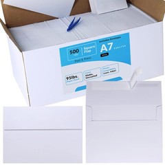 500 Pcs White A7 Invitation Envelopes 5 1/4 x 7 500 White,