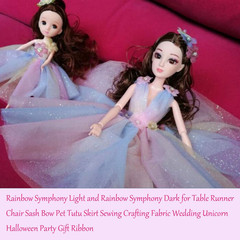 , 2 Pack Rainbow Glitter Tulle Netting Rolls for Table Runner Chair Sash Bow Wed