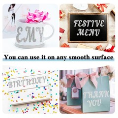 340 Pcs Glitter Letter Symbols Stickers,10 Sheets 2 Inches Self-Adhesive Viny…