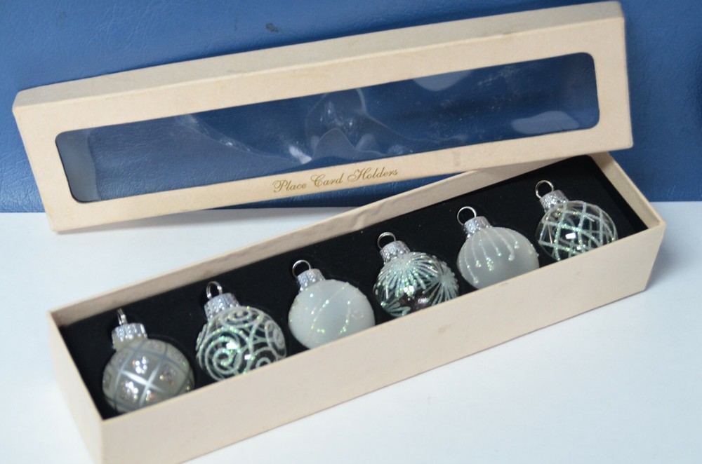 Vtg Darice Blown Glass Place Card Holder Holders Set Wedding Dinner Party