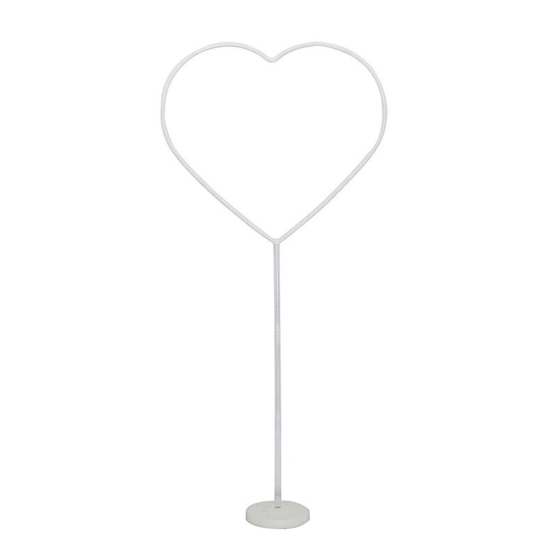 2 White Heart Shaped Plastic Balloon Arch Stand Kit Party Events Decorations