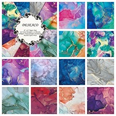 Matte Gold Marble Scrapbook Paper Pad 6×6 – 24 Sheets, Vintage Single-Side