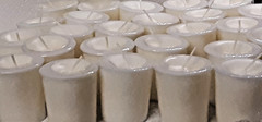 Unscented Soy Wax Votives, 4 pack, hand -made, cotton wicks, long burn time